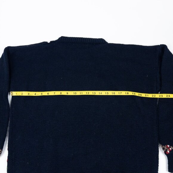 Vintage South Wool Sweater Adult Large Horse Equestrian Hand Knit Uruguay 80s - Picture 12 of 14